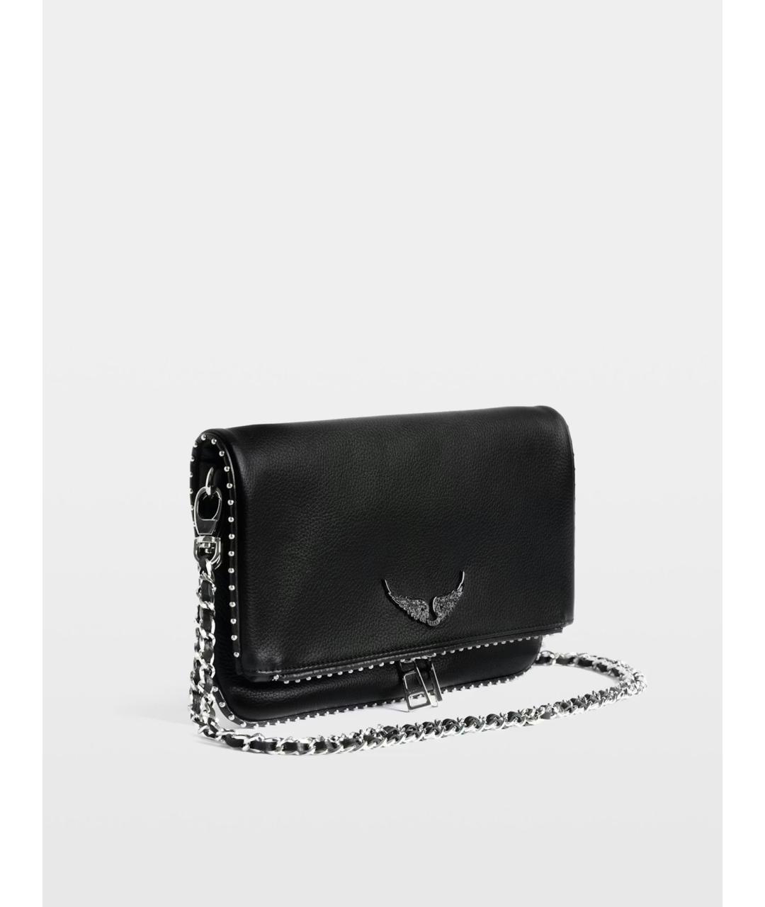 ZADIG & VOLTAIRE Черная кожаная сумка через плечо, фото 4