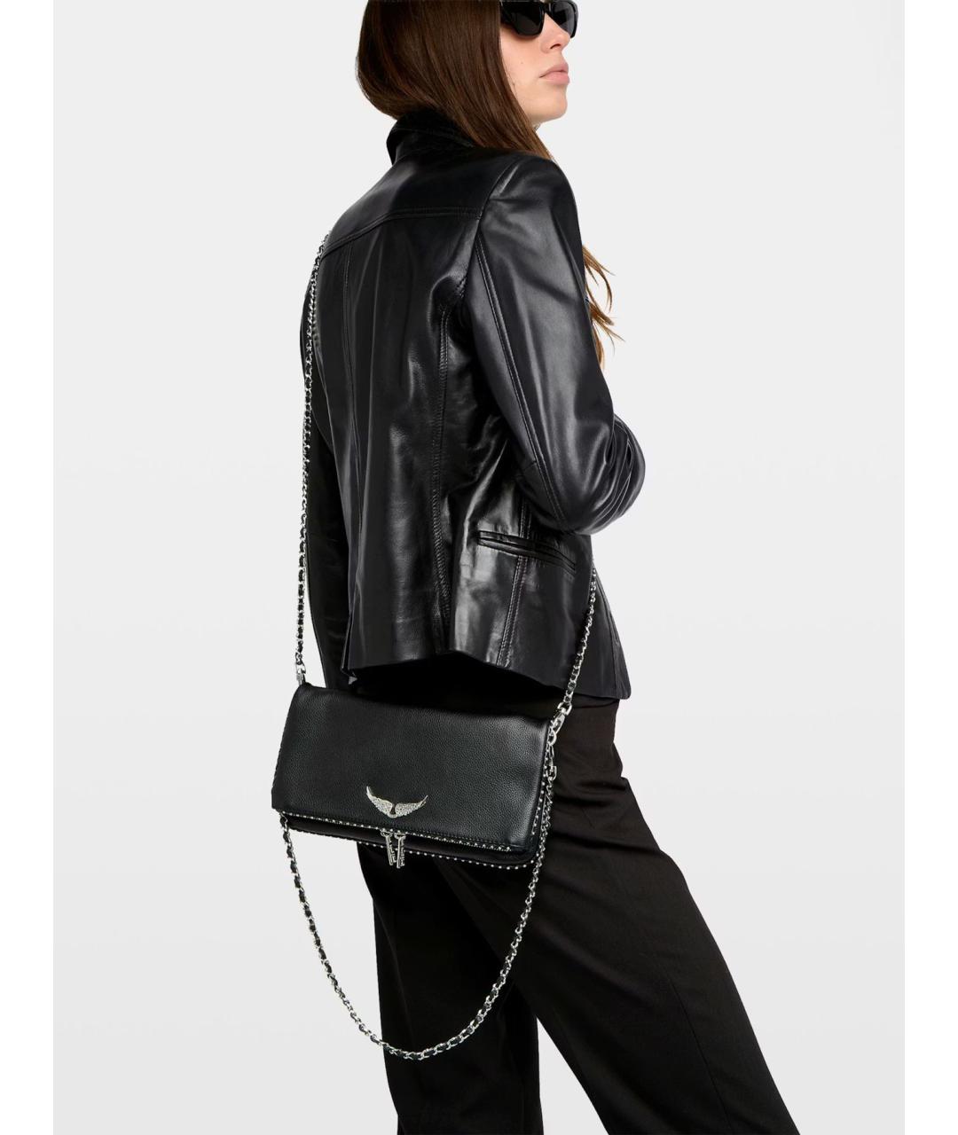 ZADIG & VOLTAIRE Черная кожаная сумка через плечо, фото 2