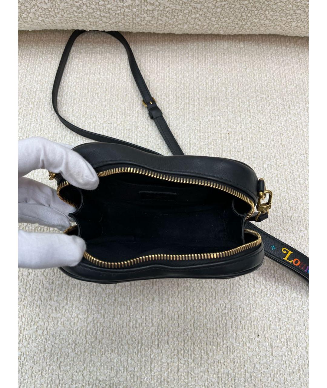 LOUIS VUITTON Черная кожаная сумка с короткими ручками, фото 4