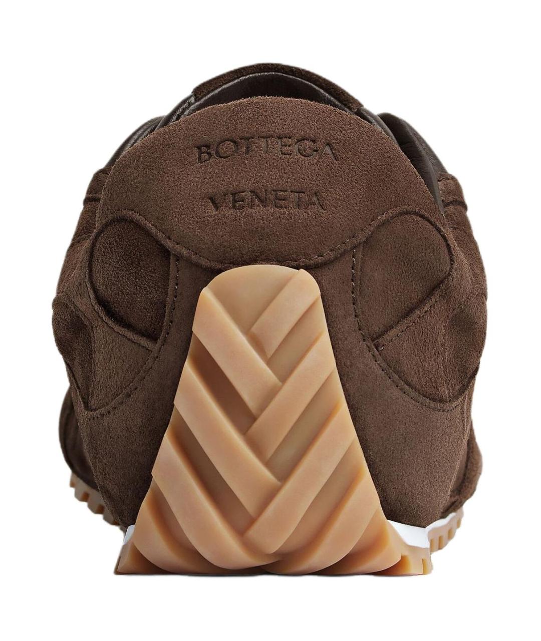 BOTTEGA VENETA Коричневые замшевые низкие кроссовки / кеды, фото 5