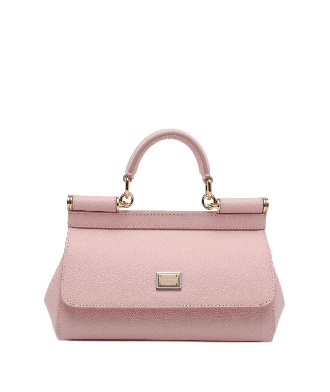 DOLCE&GABBANA Розовая кожаная сумка через плечо, фото 1
