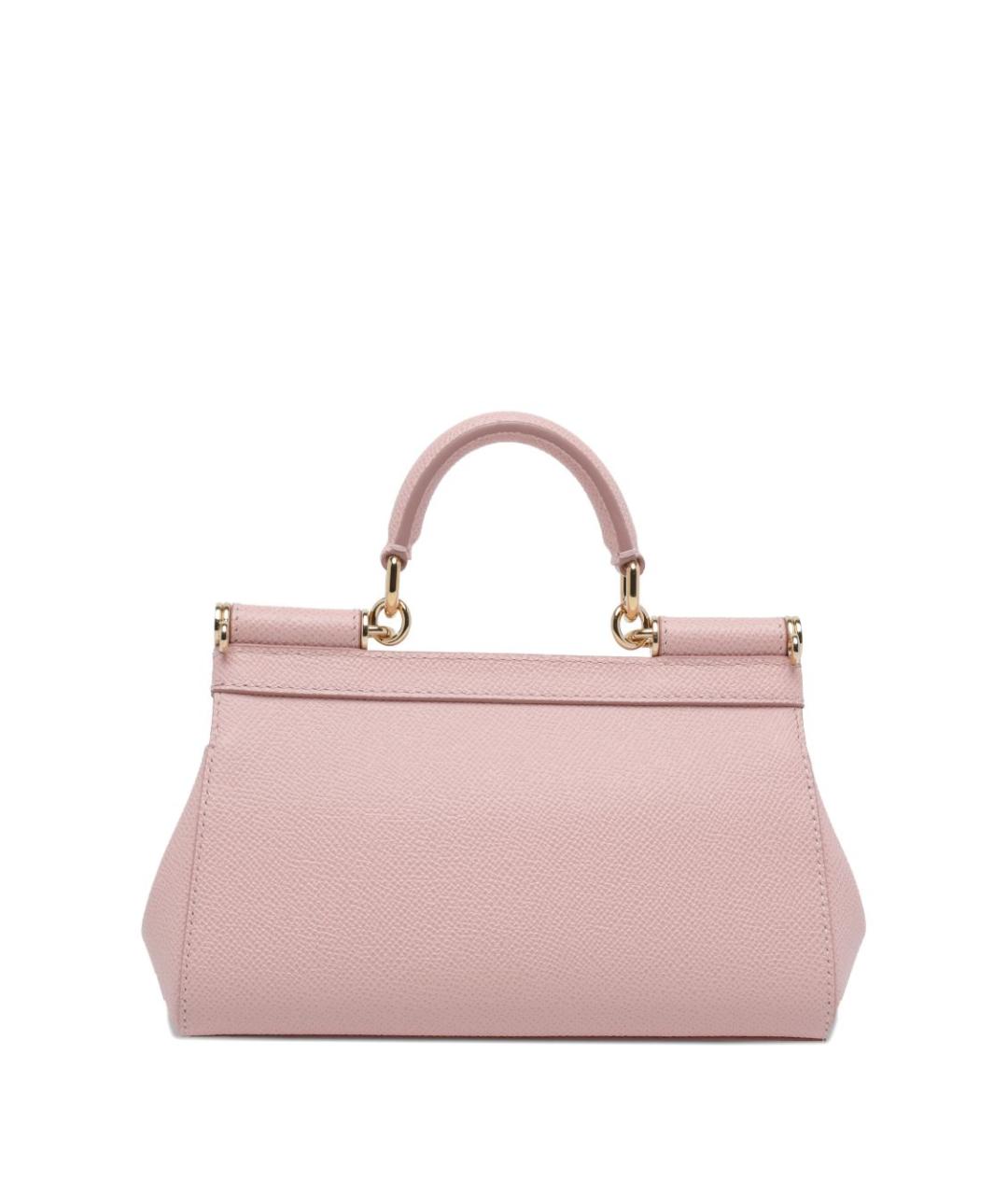 DOLCE&GABBANA Розовая кожаная сумка через плечо, фото 2