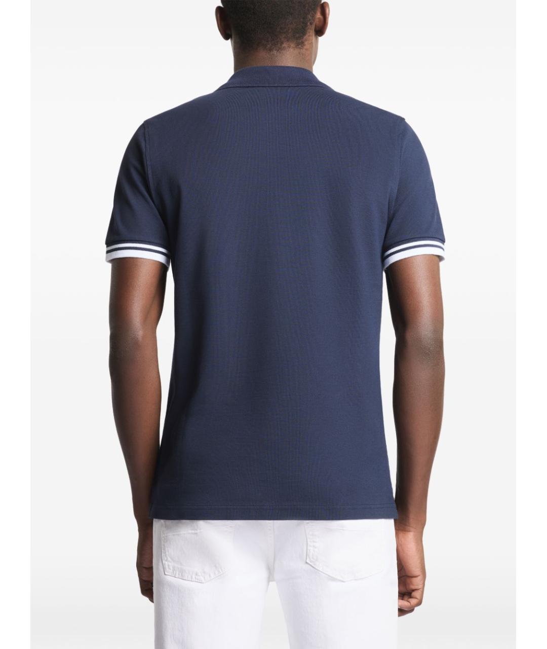 FAY Синее хлопковое поло с коротким рукавом, фото 5