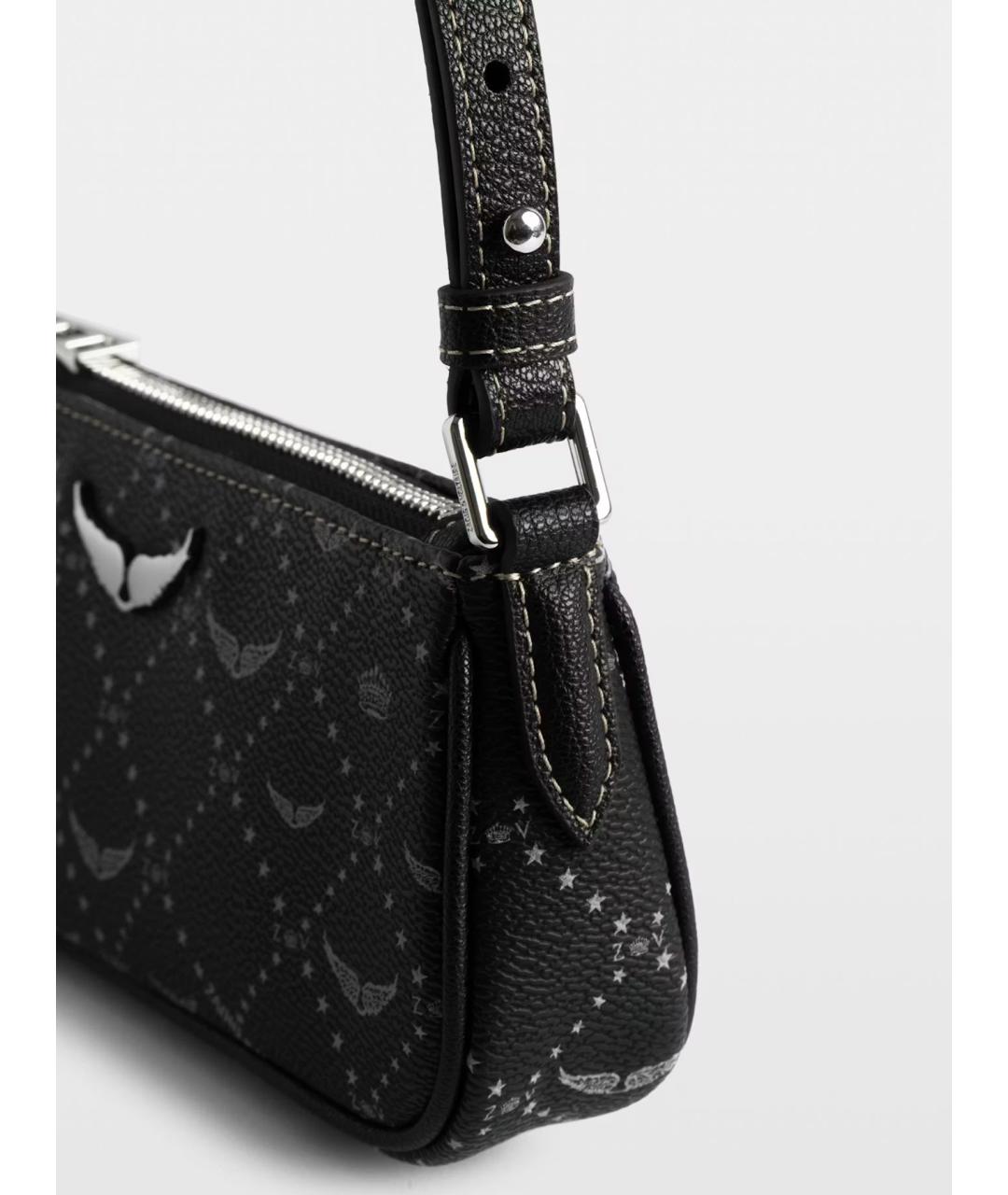ZADIG & VOLTAIRE Черная сумка через плечо из искусственной кожи, фото 4