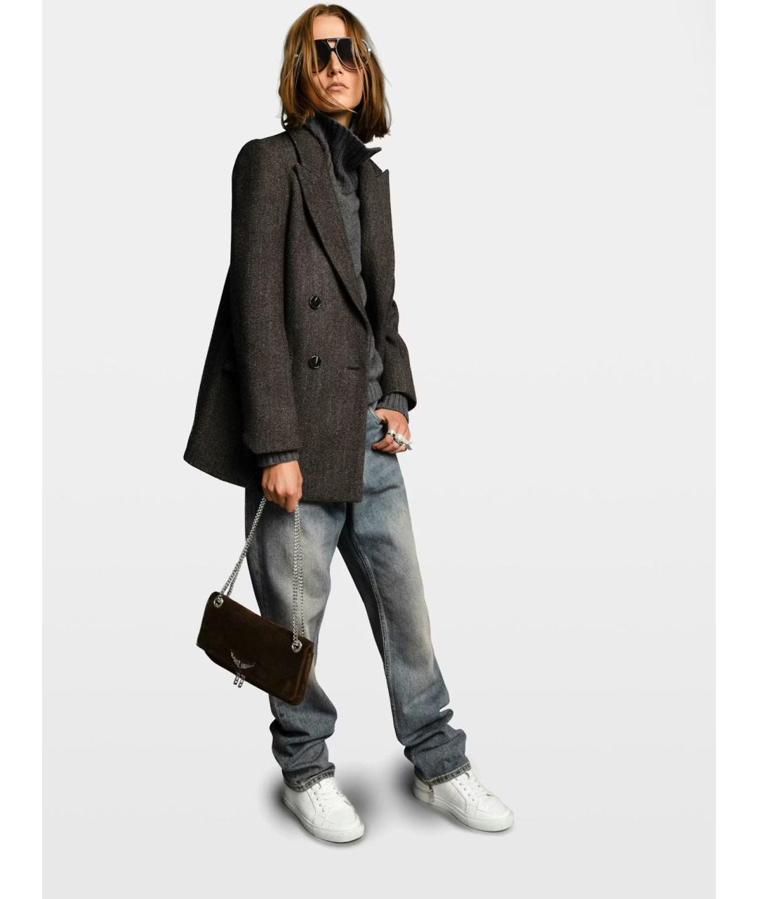 ZADIG & VOLTAIRE Коричневая кожаная сумка через плечо, фото 2