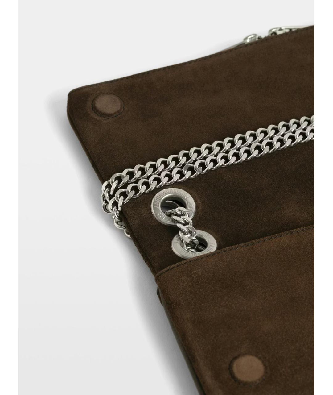 ZADIG & VOLTAIRE Коричневая кожаная сумка через плечо, фото 7