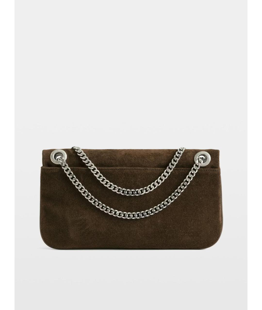 ZADIG & VOLTAIRE Коричневая кожаная сумка через плечо, фото 5