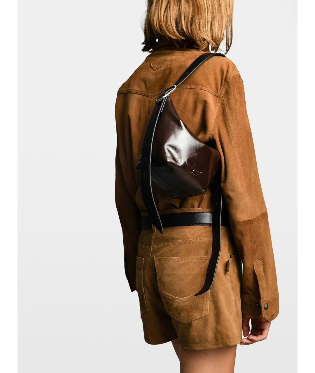 ZADIG & VOLTAIRE Бордовая кожаная сумка через плечо, фото 2