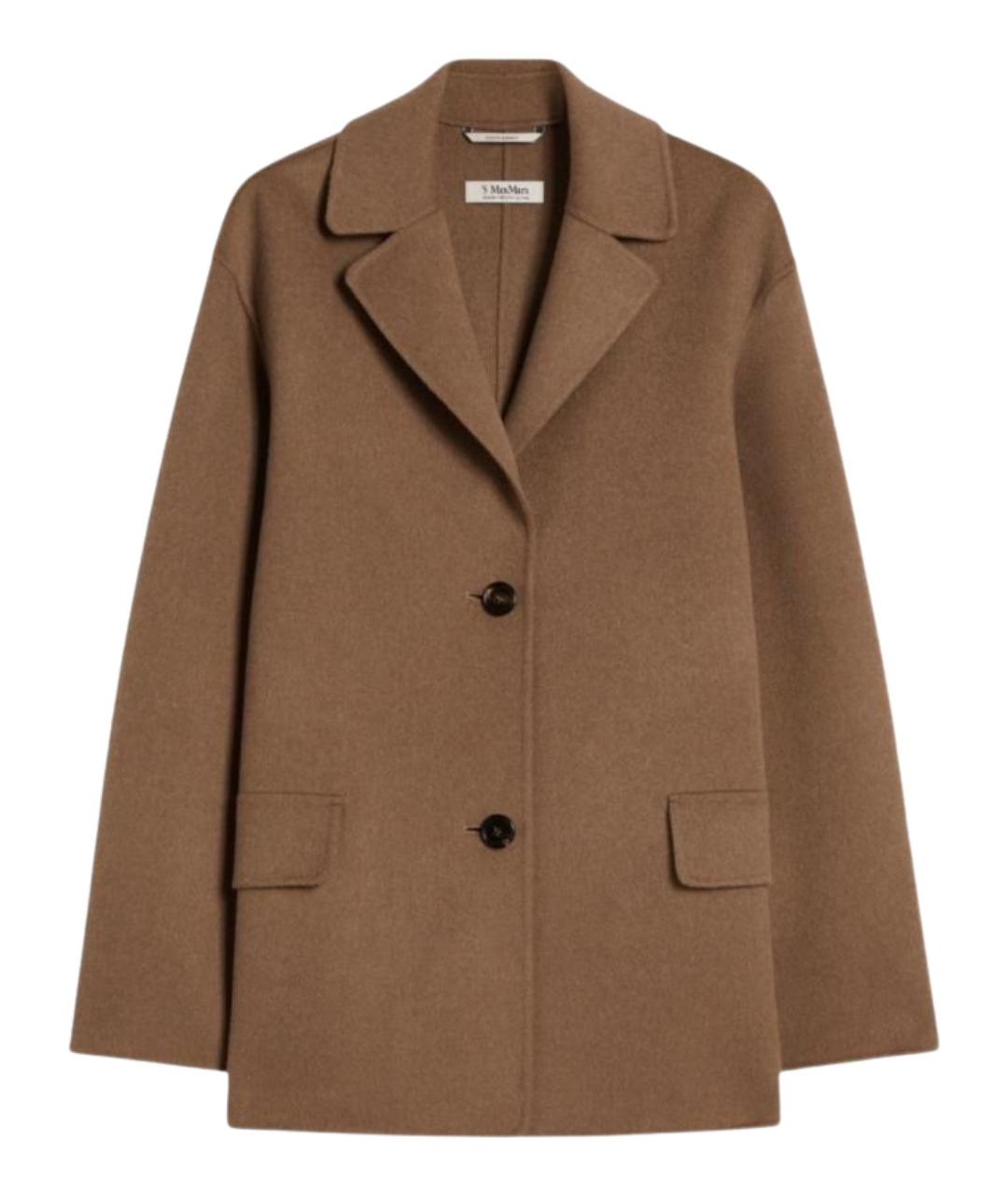 'S MAX MARA Коричневое шерстяное пальто, фото 1
