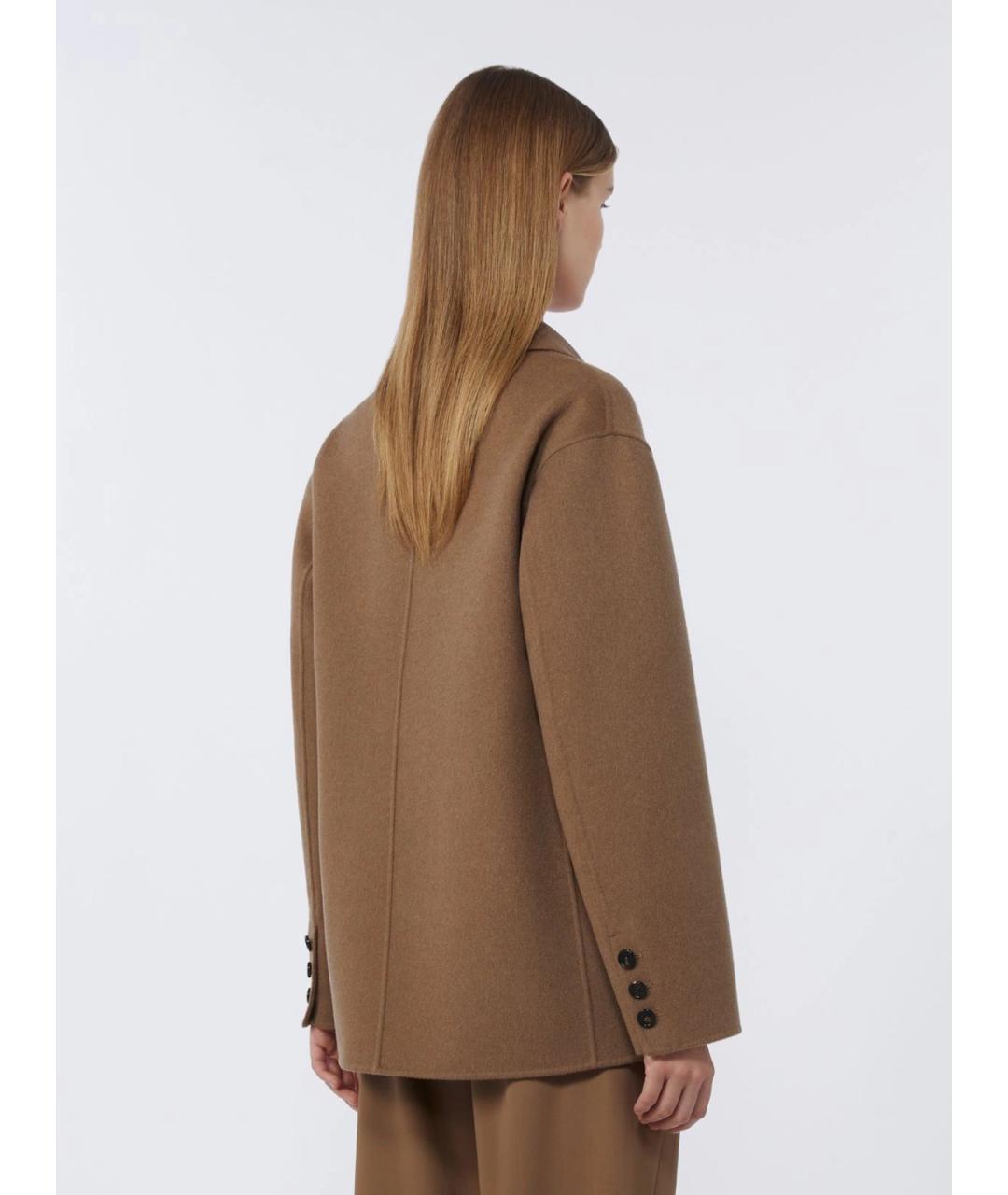 'S MAX MARA Коричневое шерстяное пальто, фото 4