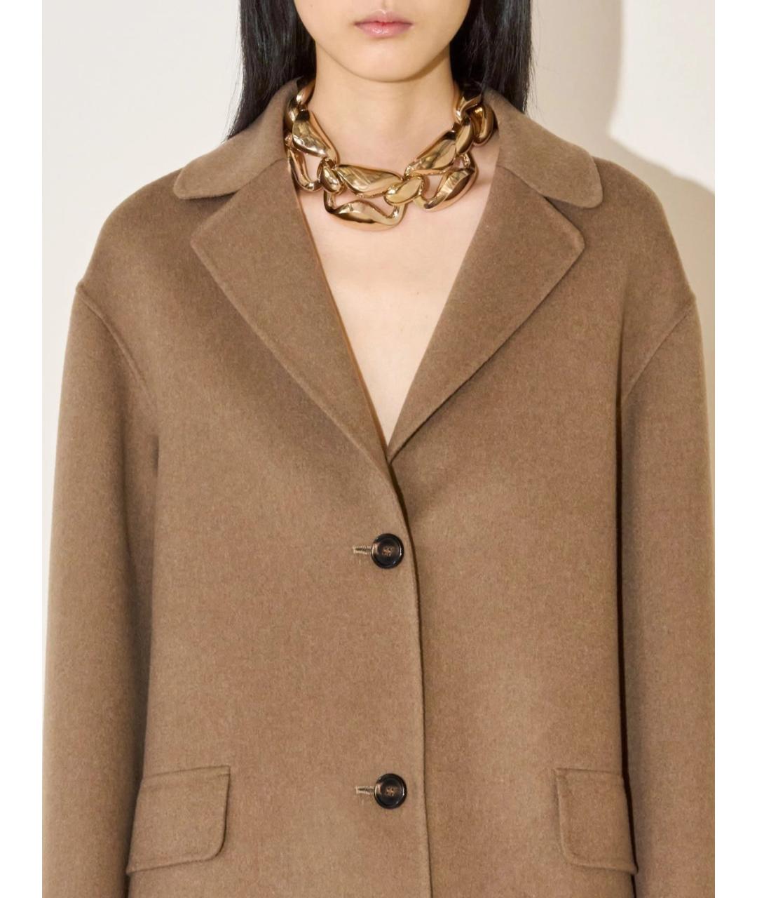 'S MAX MARA Коричневое шерстяное пальто, фото 5