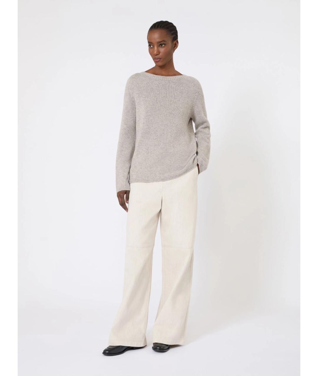 'S MAX MARA Белые хлопковые прямые брюки, фото 2