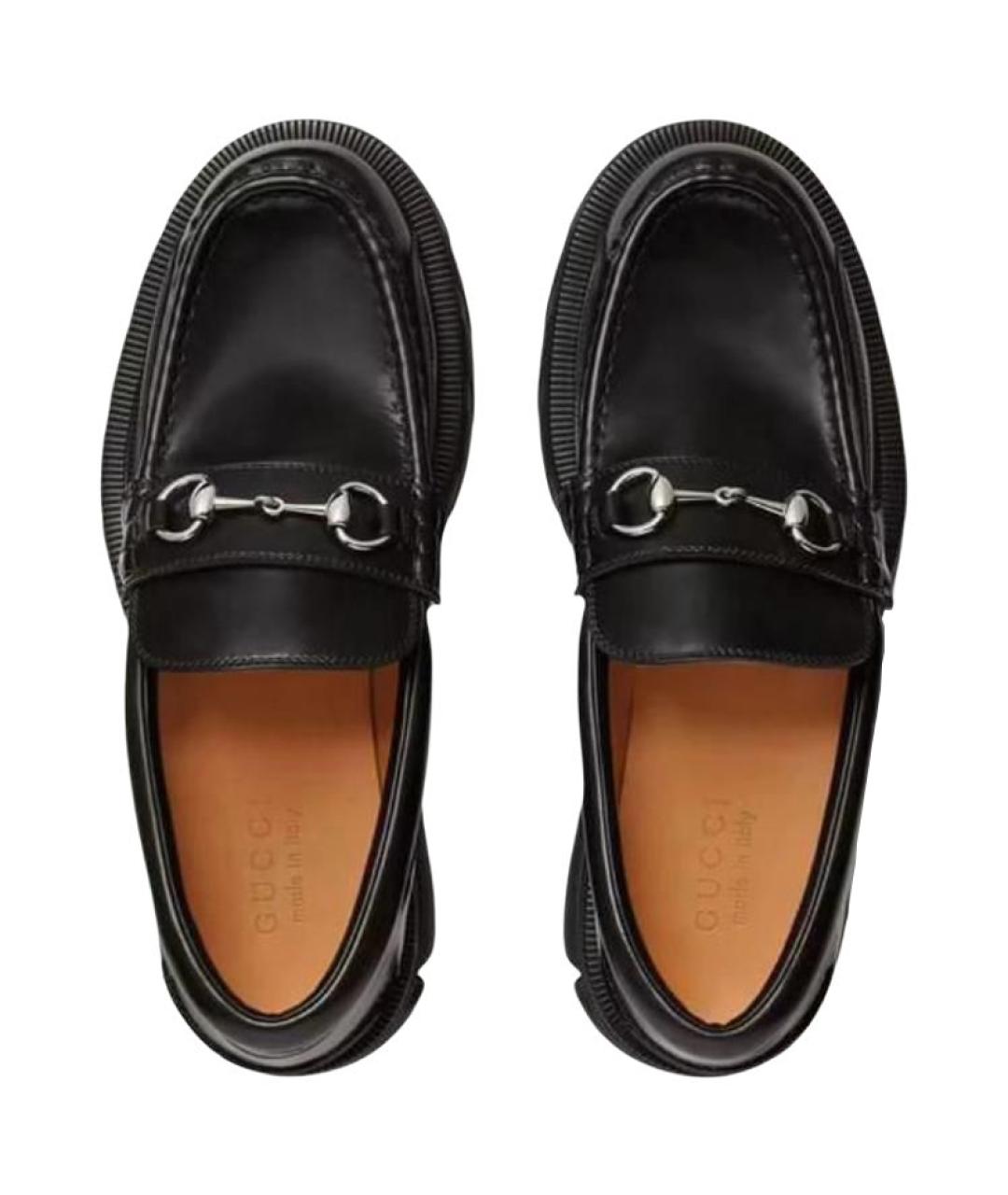 GUCCI Черные кожаные лоферы, фото 4