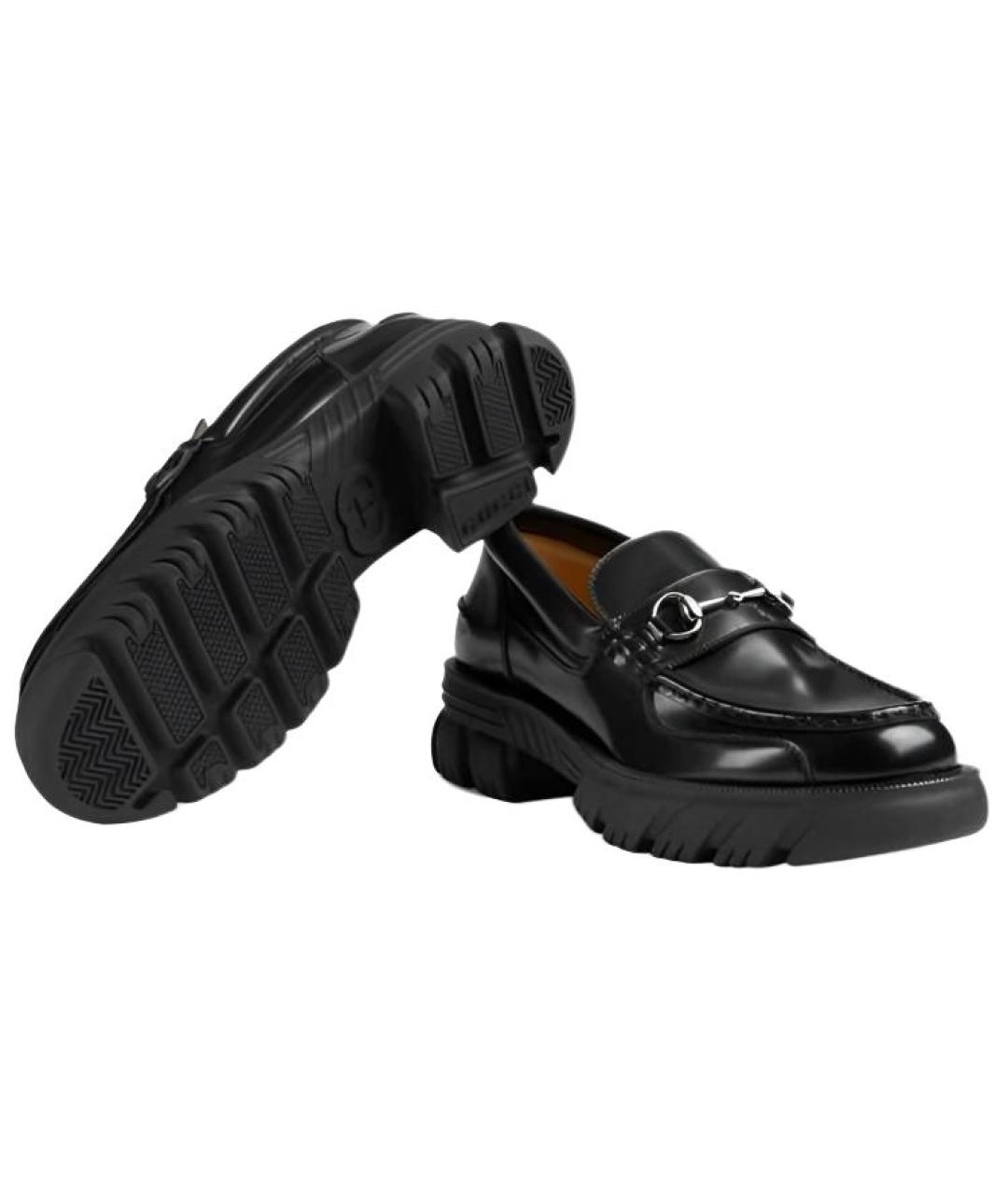 GUCCI Черные кожаные лоферы, фото 6