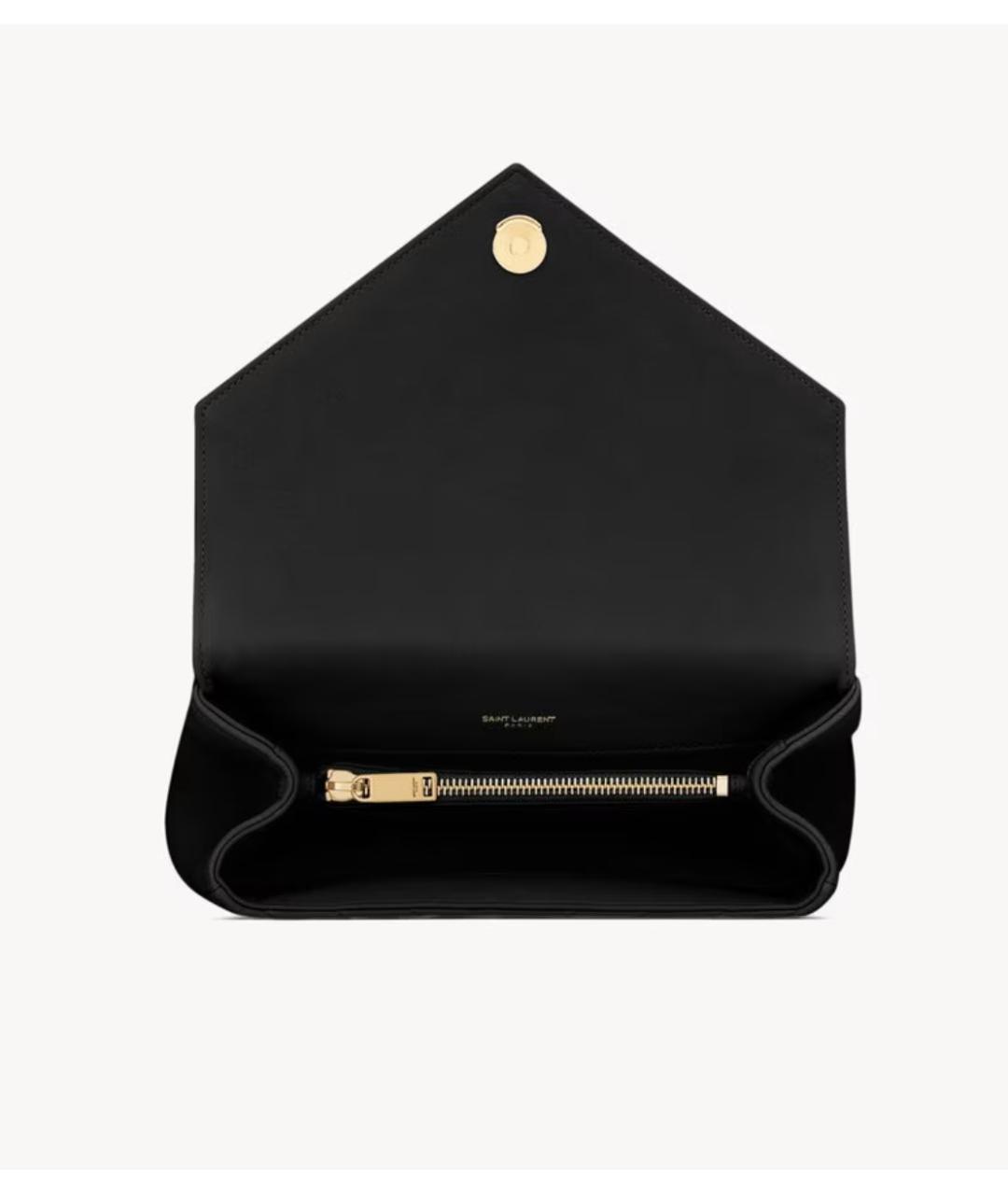 SAINT LAURENT Черная кожаная сумка через плечо, фото 4