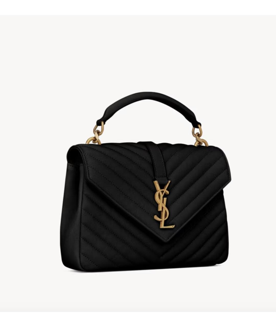 SAINT LAURENT Черная кожаная сумка через плечо, фото 5