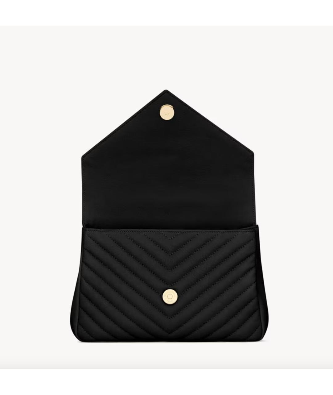 SAINT LAURENT Черная кожаная сумка через плечо, фото 3