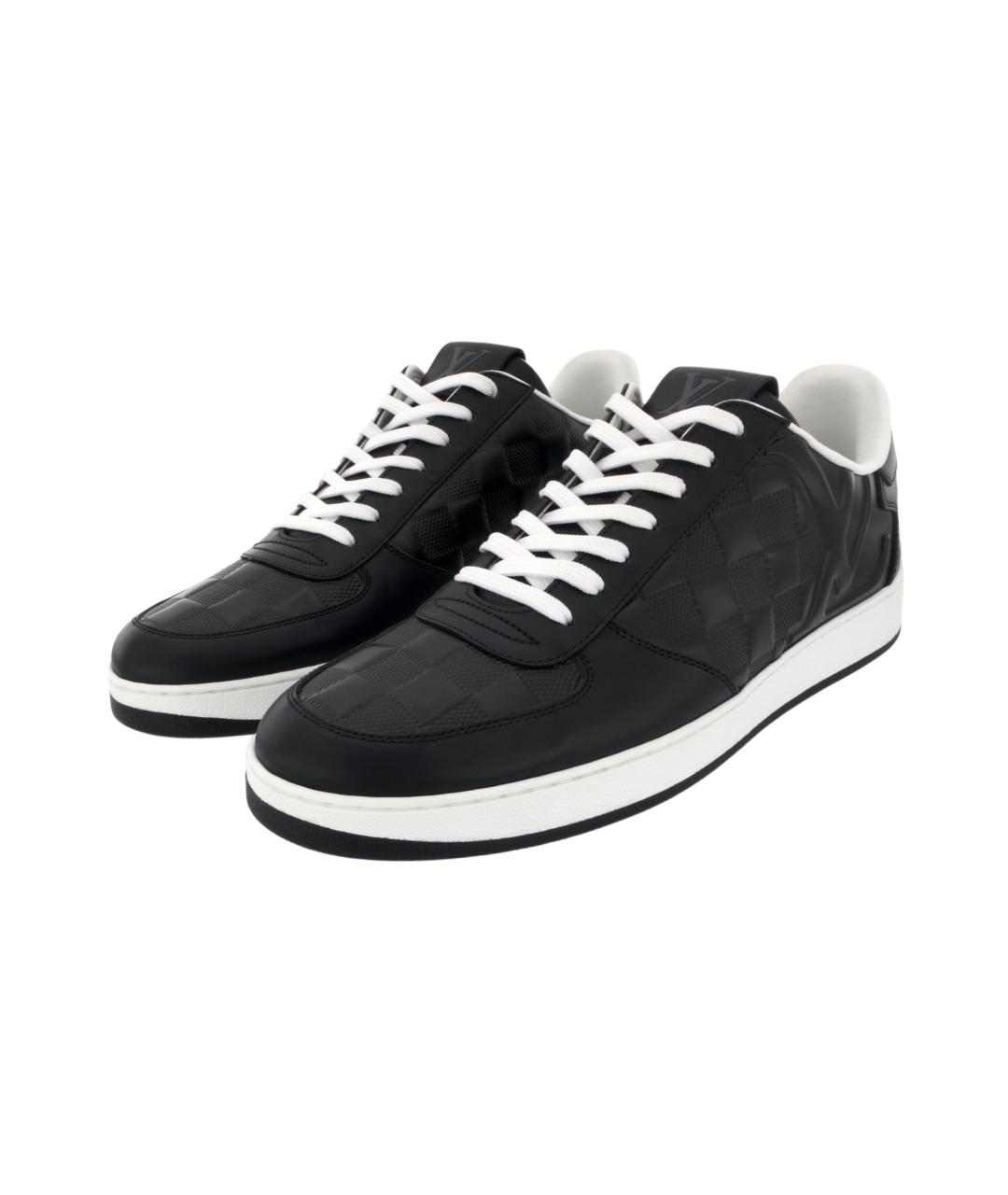 LOUIS VUITTON Черные кожаные низкие кроссовки / кеды, фото 3