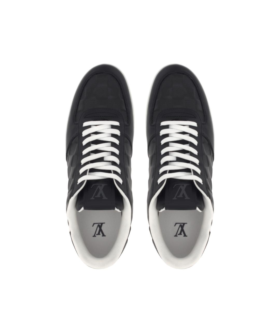 LOUIS VUITTON Черные кожаные низкие кроссовки / кеды, фото 4