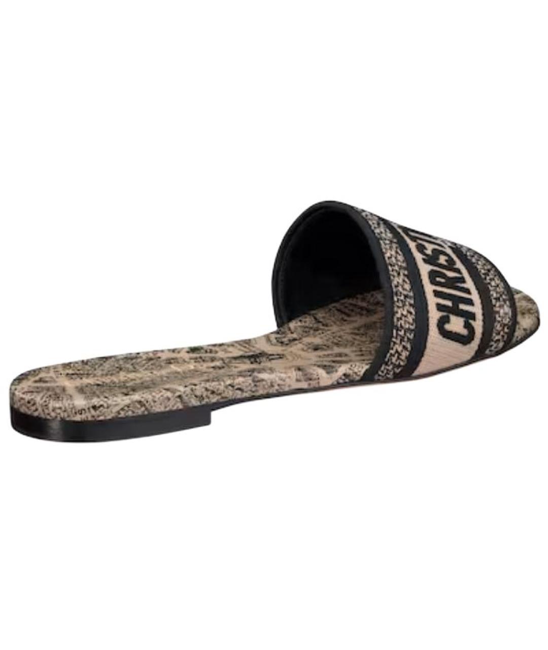 CHRISTIAN DIOR Бежевые текстильные сандалии, фото 4