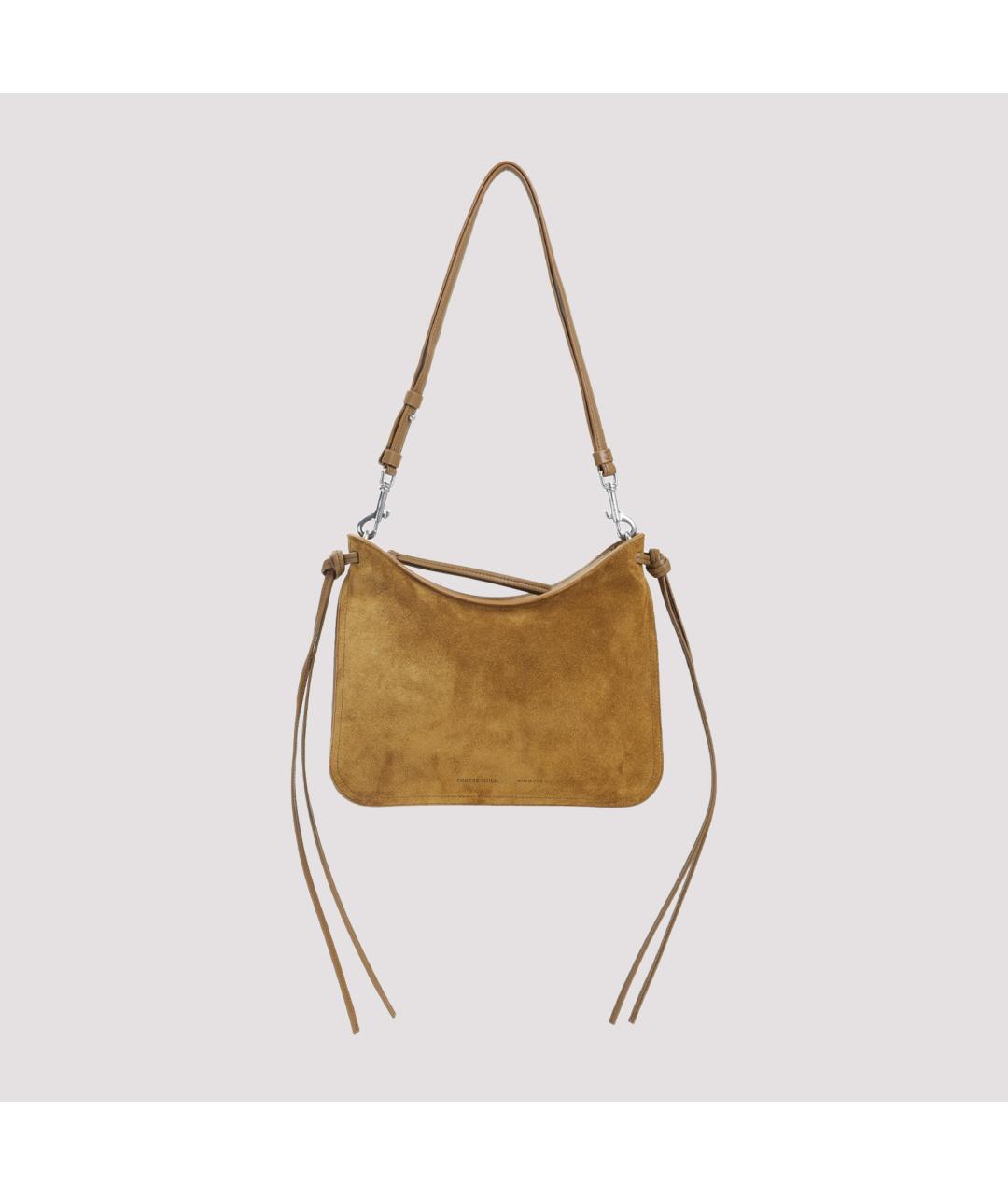 PHOEBE PHILO Бежевая замшевая сумка через плечо, фото 2