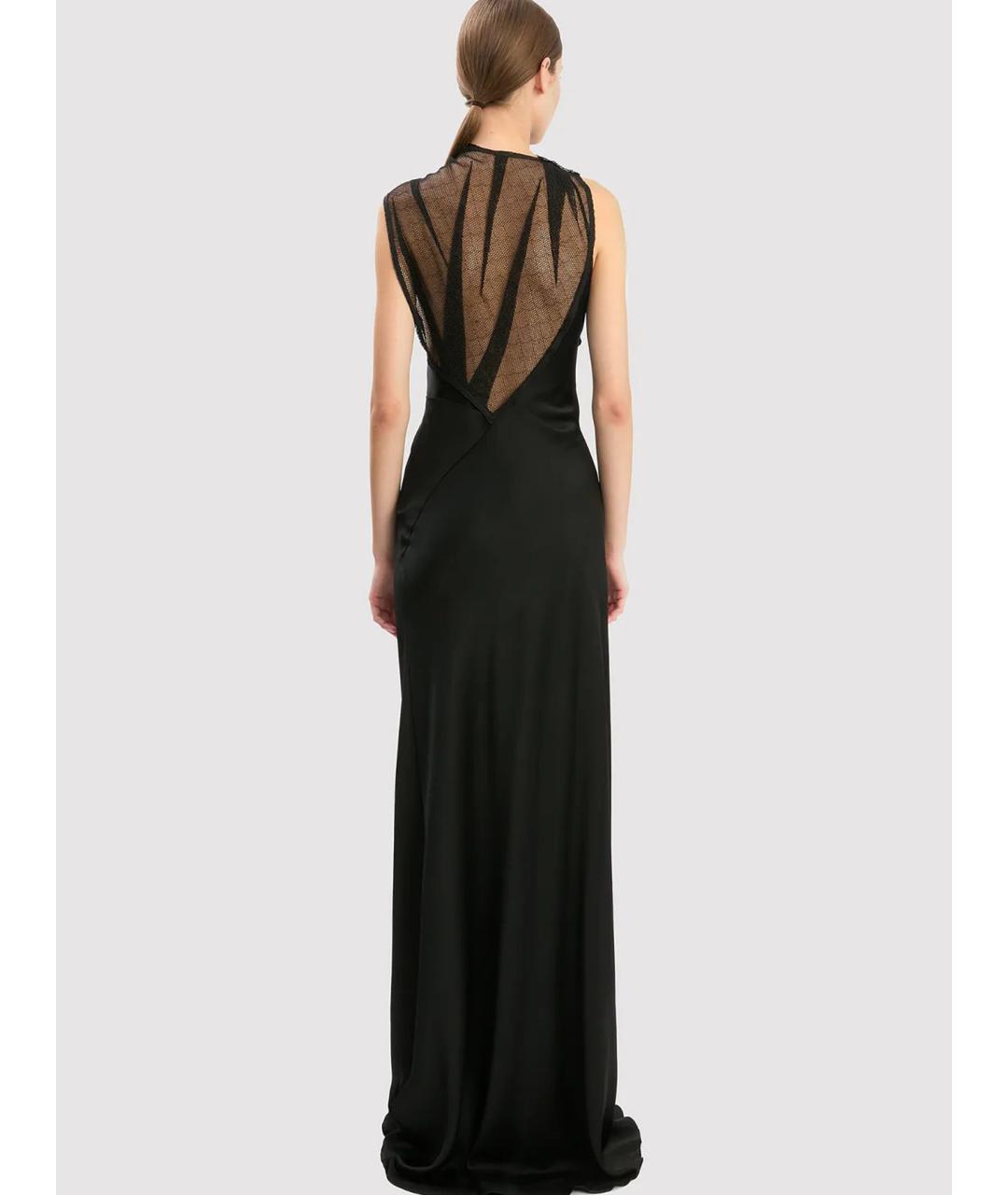 VICTORIA BECKHAM Черное ацетатное вечернее платье, фото 3