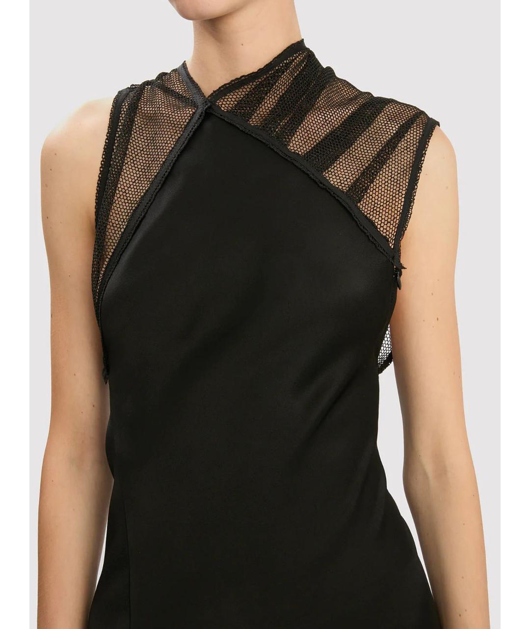 VICTORIA BECKHAM Черное ацетатное вечернее платье, фото 4