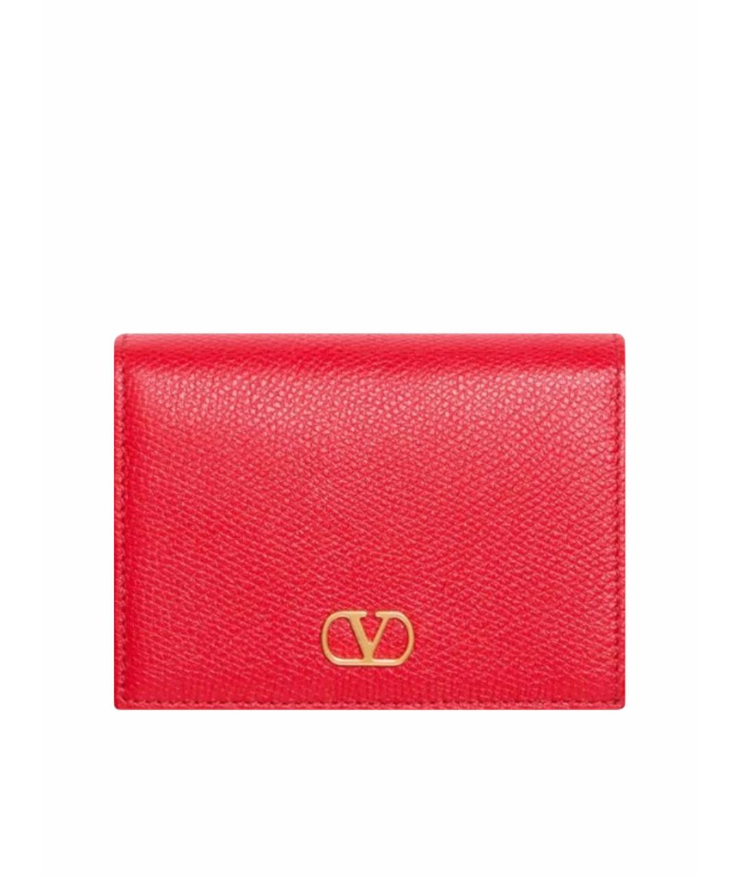 VALENTINO Красный кожаный кошелек, фото 1