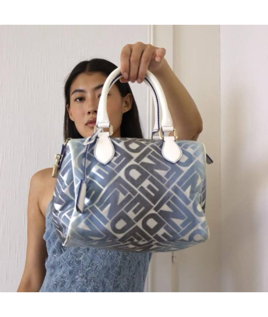 FENDI Голубая сумка с короткими ручками, фото 7