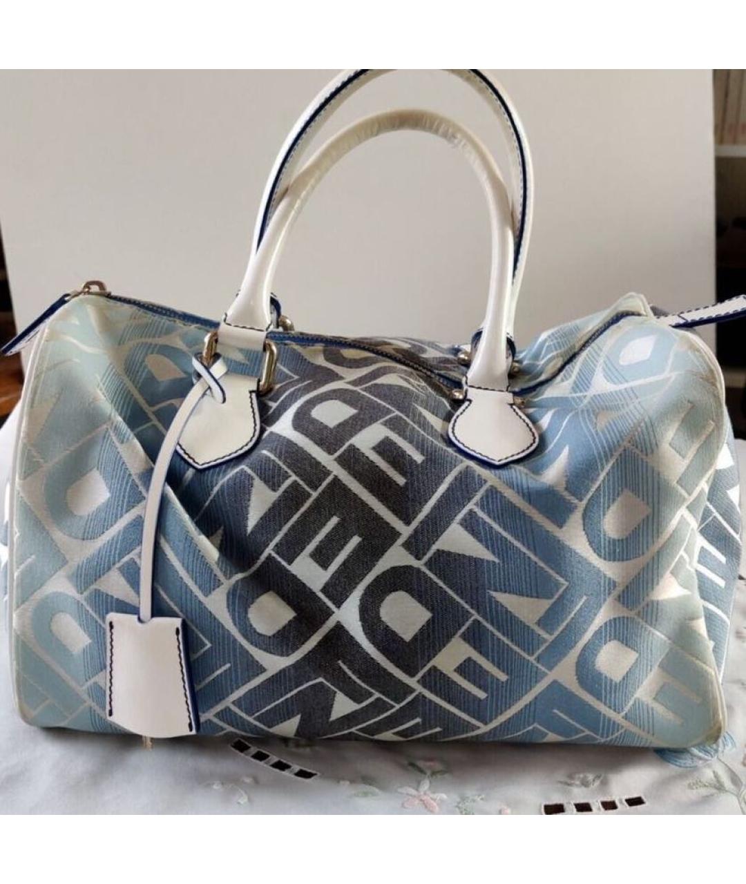 FENDI Голубая сумка с короткими ручками, фото 5