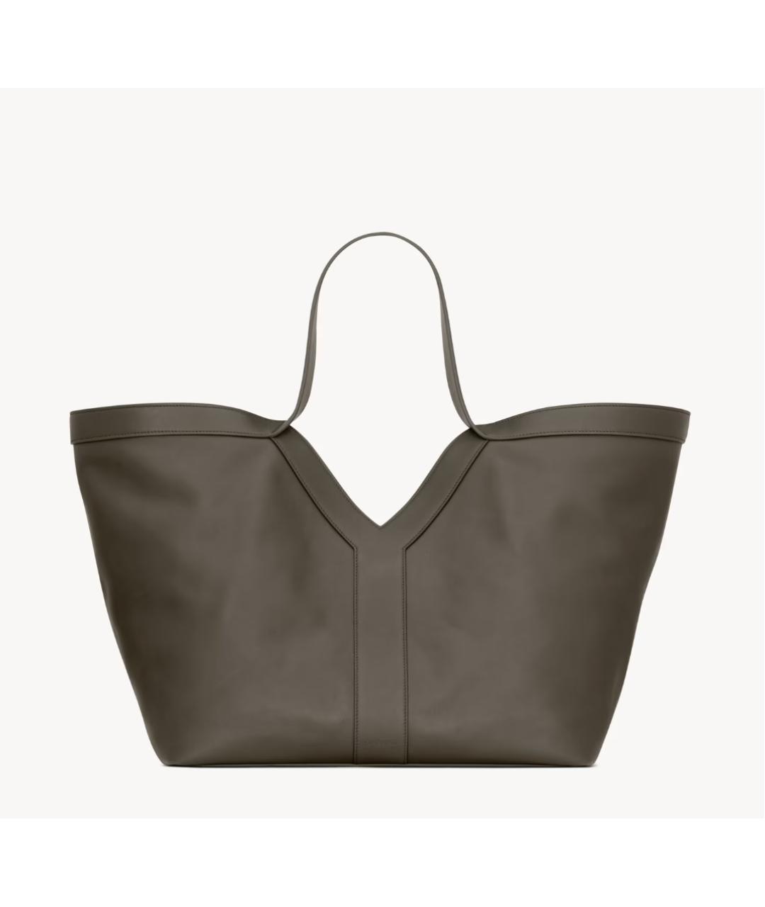 SAINT LAURENT Зеленая кожаная сумка тоут, фото 6