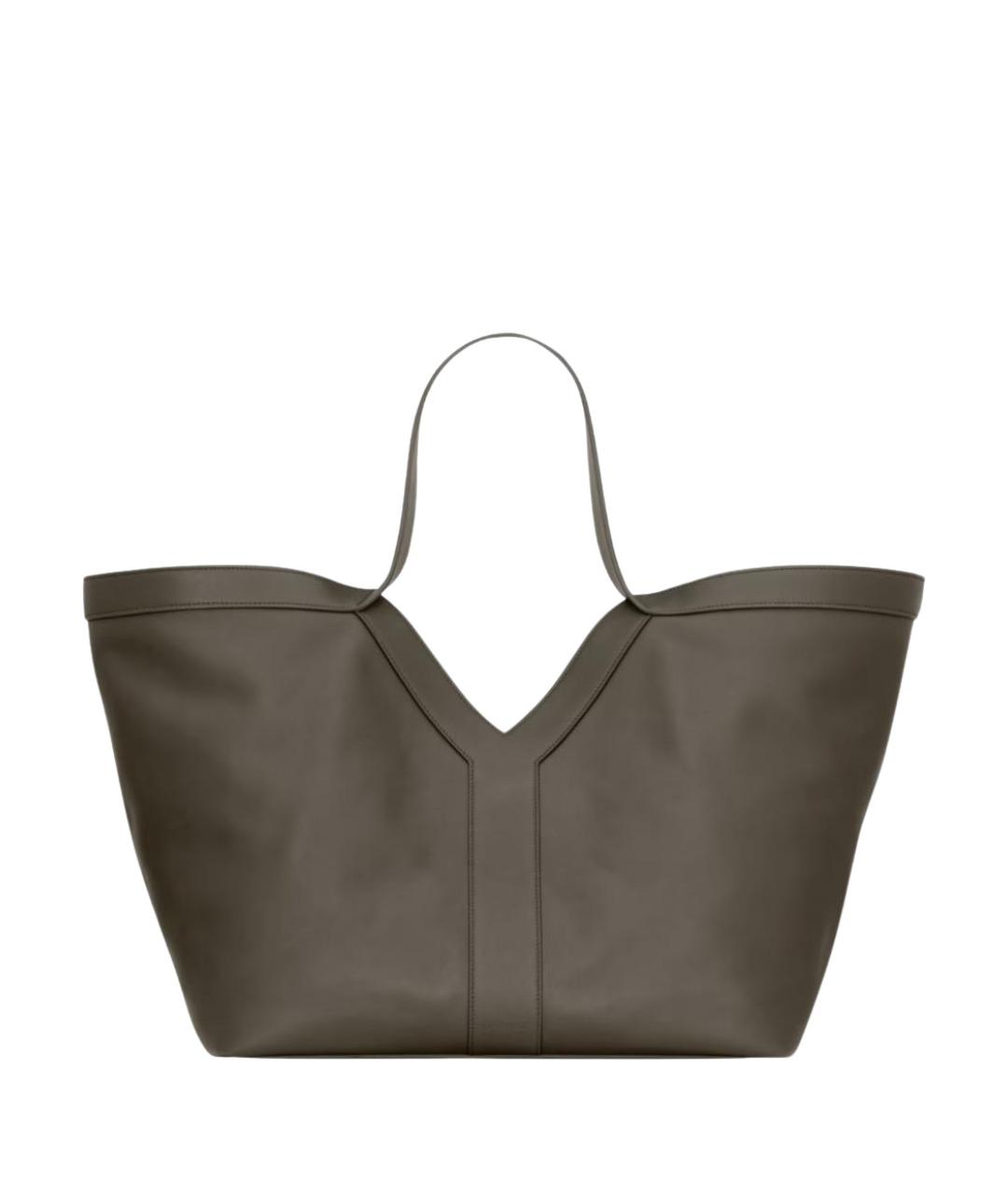 SAINT LAURENT Зеленая кожаная сумка тоут, фото 1