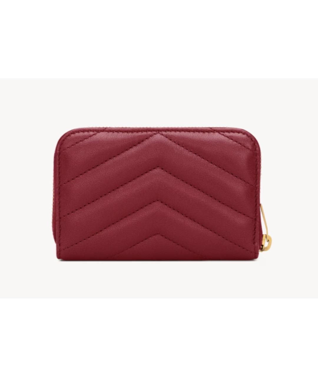 SAINT LAURENT Красный кожаный кошелек, фото 2