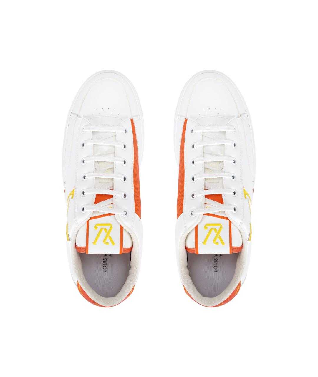 LOUIS VUITTON Белые кожаные низкие кроссовки / кеды, фото 3