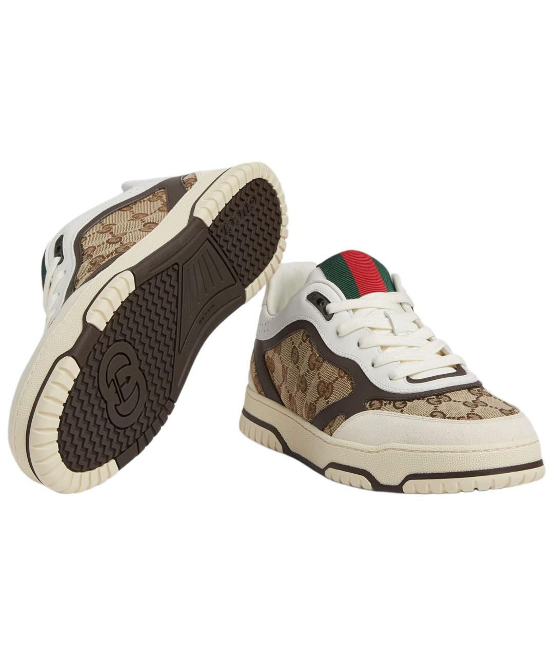 GUCCI Мульти текстильные низкие кроссовки / кеды, фото 6