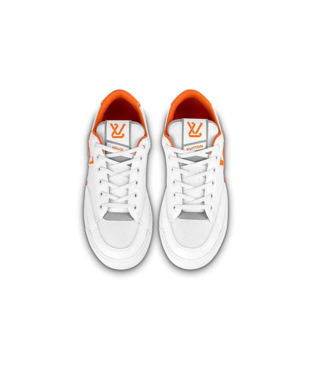 LOUIS VUITTON Белые кожаные низкие кроссовки / кеды, фото 4