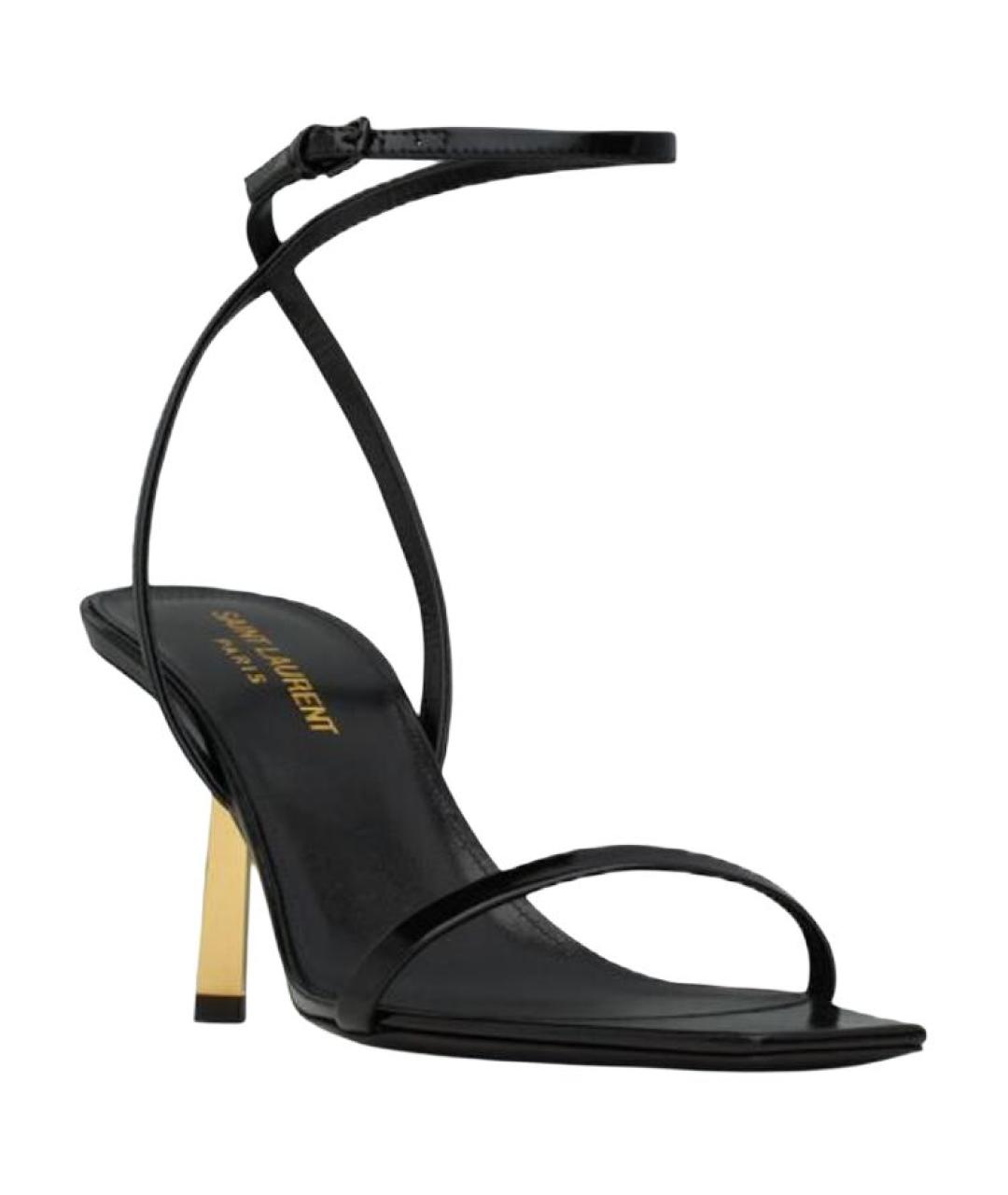 SAINT LAURENT Черные кожаные сандалии, фото 3