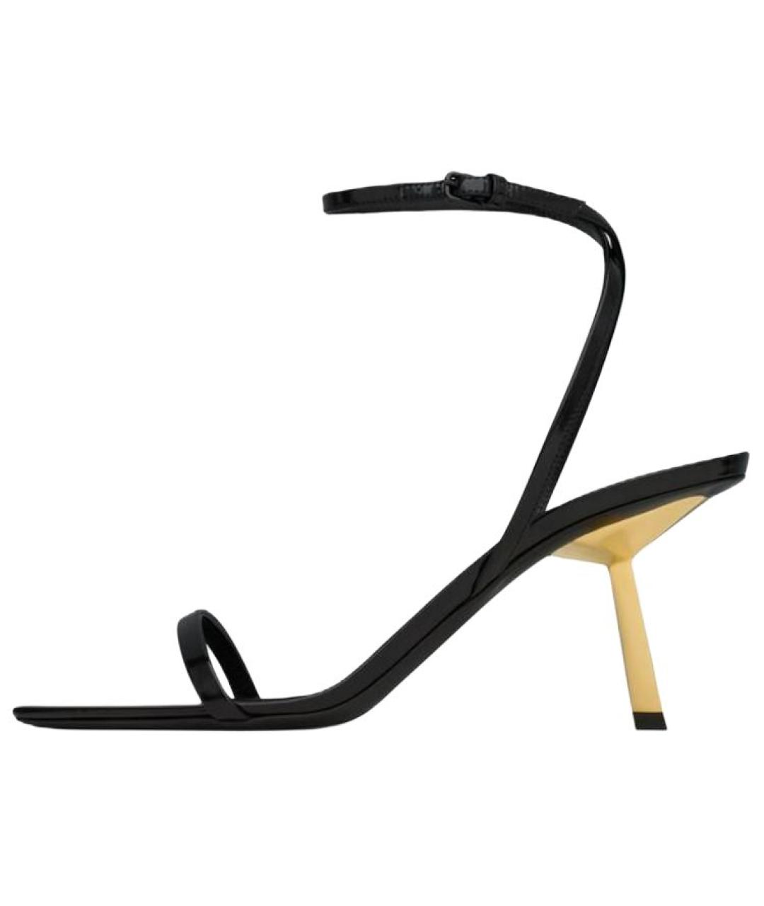 SAINT LAURENT Черные кожаные сандалии, фото 2