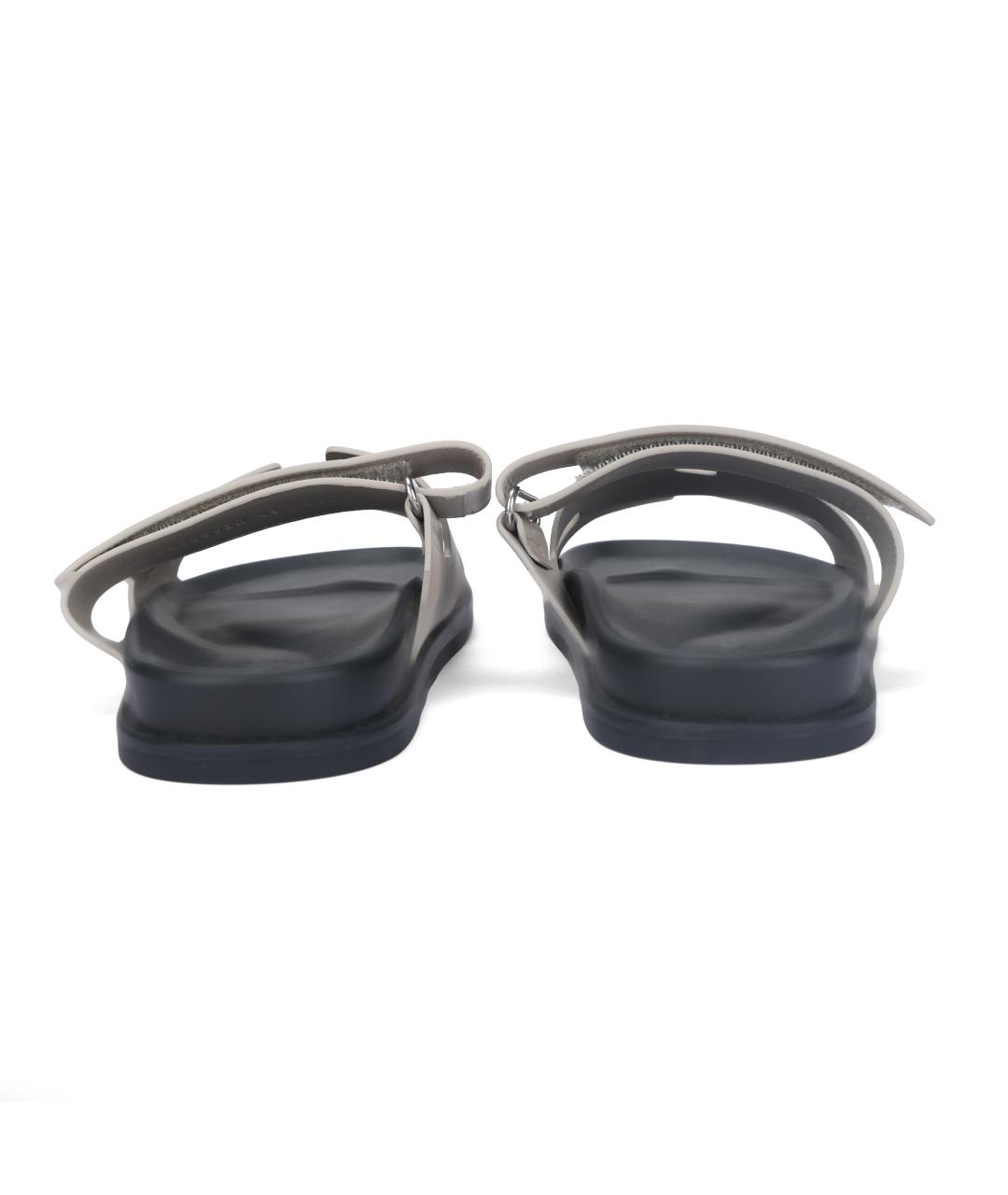 HERMES Бежевые кожаные сандалии, фото 4