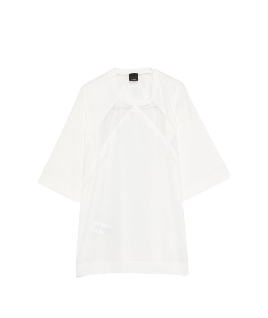 PINKO Белая хлопковая футболка, фото 1