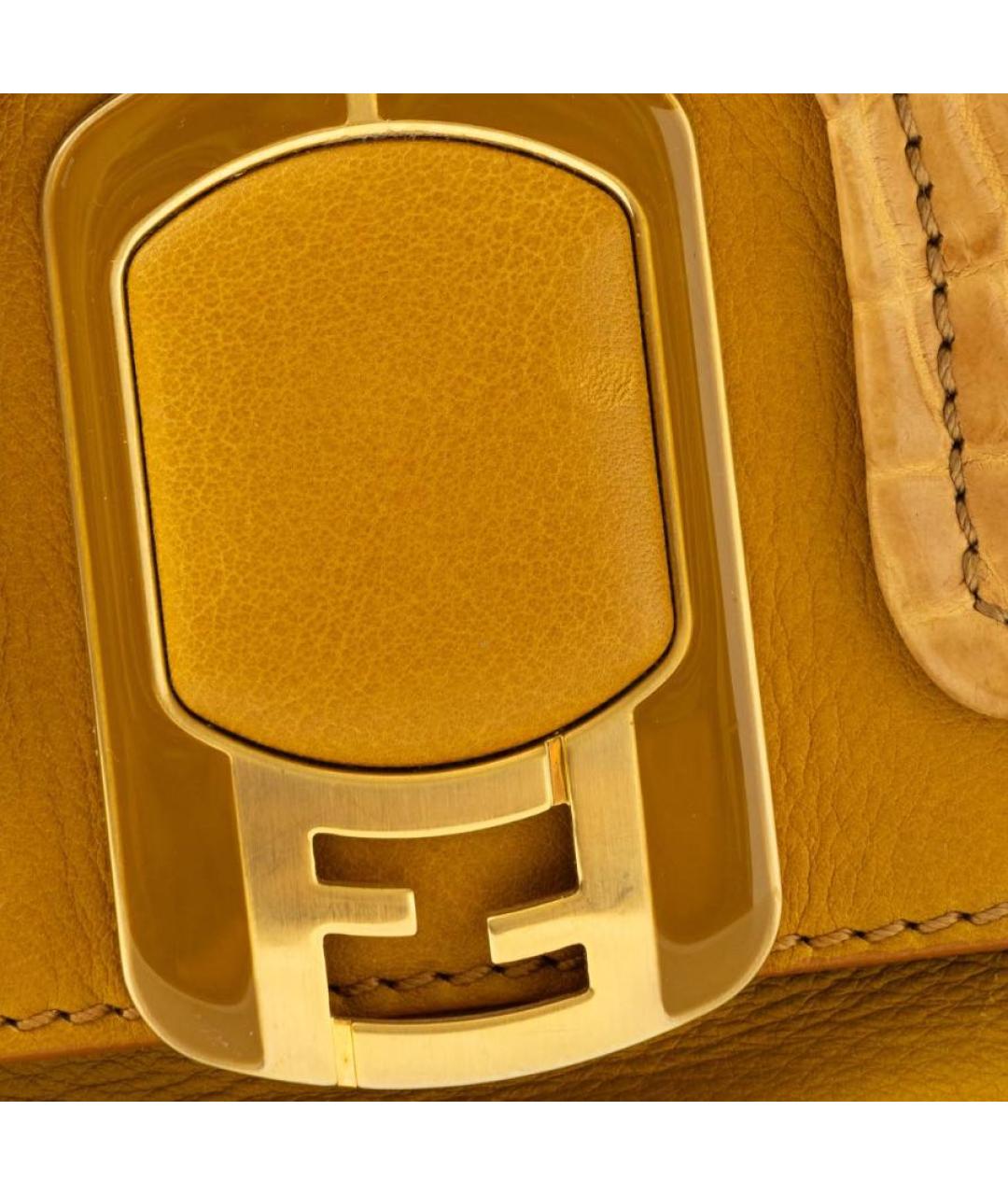 FENDI Коричневая сумка через плечо из экзотической кожи, фото 3