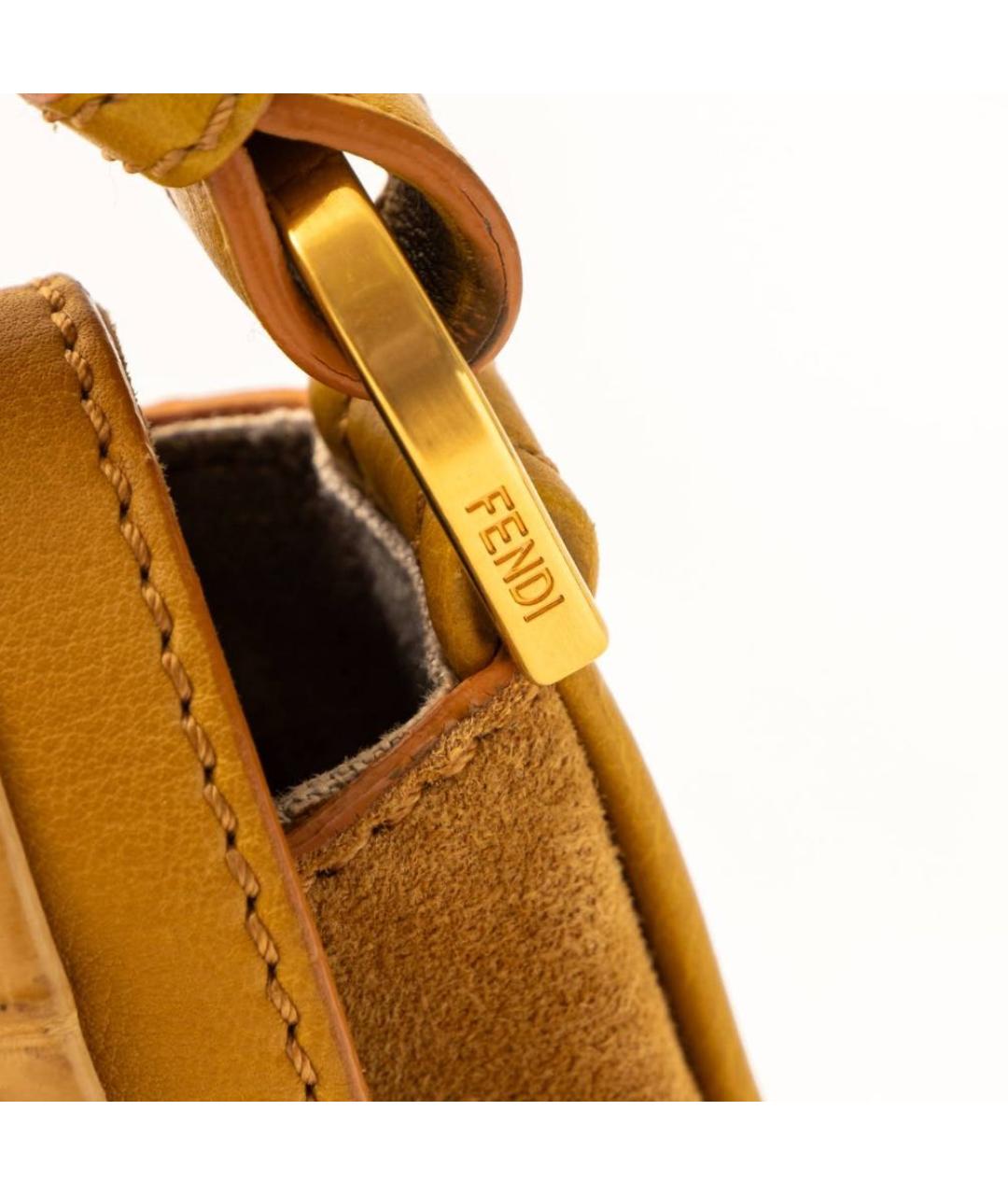 FENDI Коричневая сумка через плечо из экзотической кожи, фото 4