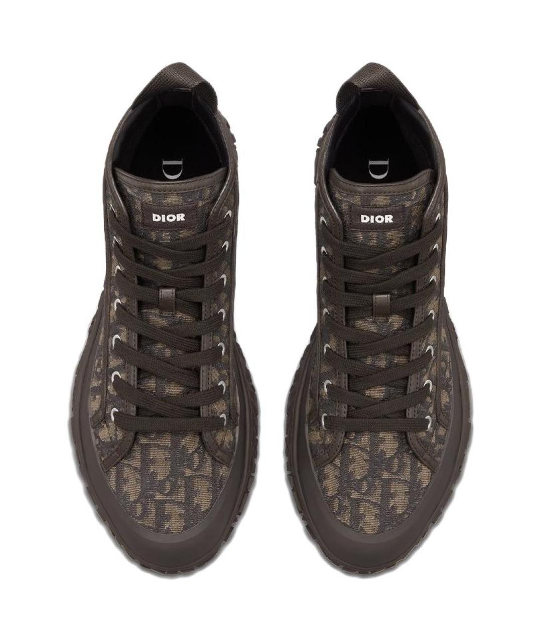 CHRISTIAN DIOR Коричневые текстильные высокие ботинки, фото 4