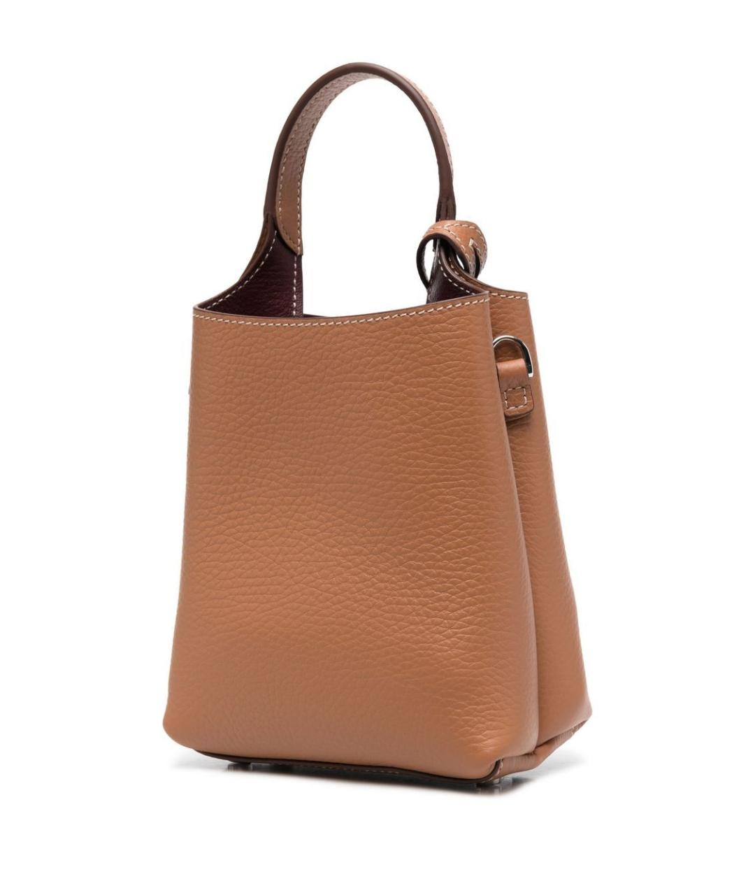 TOD'S Коричневая кожаная сумка с короткими ручками, фото 4