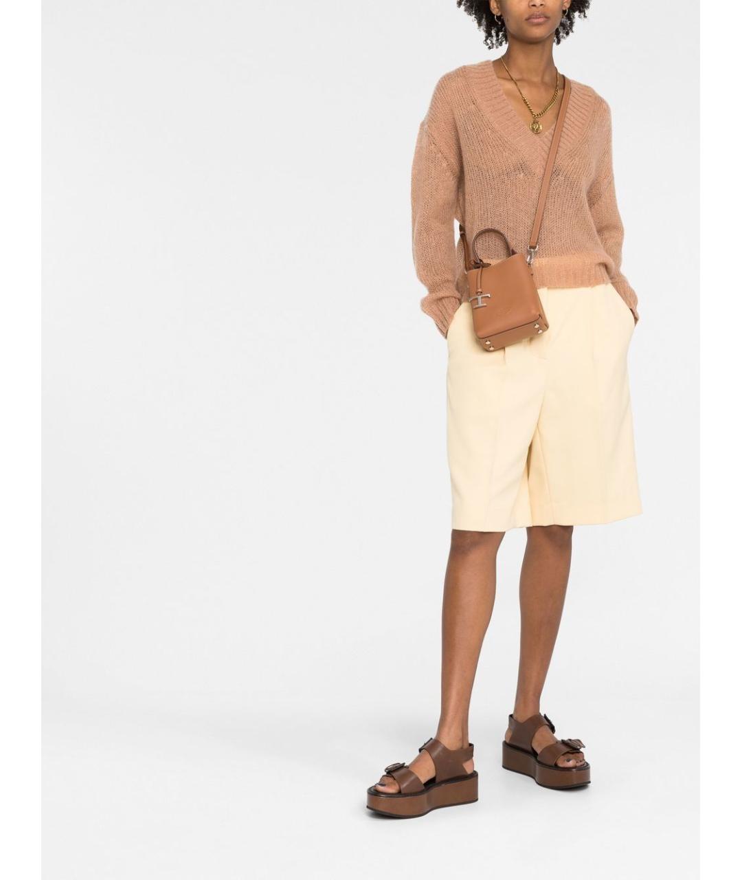 TOD'S Коричневая кожаная сумка с короткими ручками, фото 5