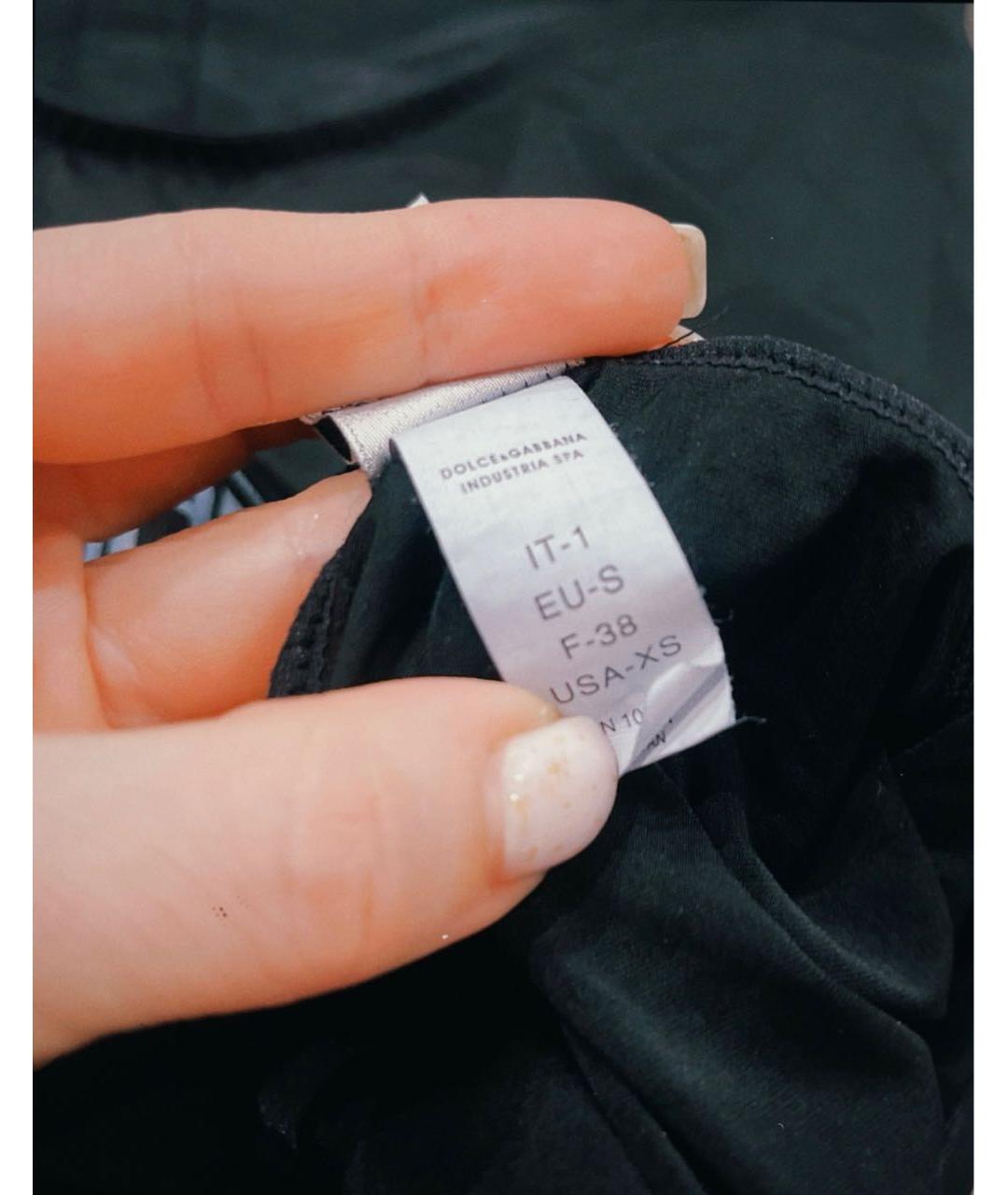 DOLCE&GABBANA Черная синтетическая футболка, фото 4