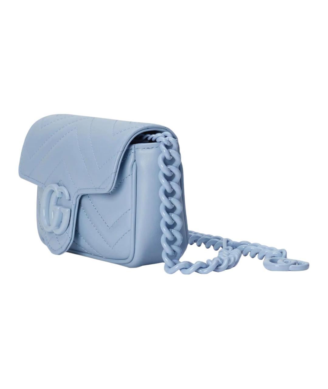 GUCCI Голубая кожаная сумка через плечо, фото 3