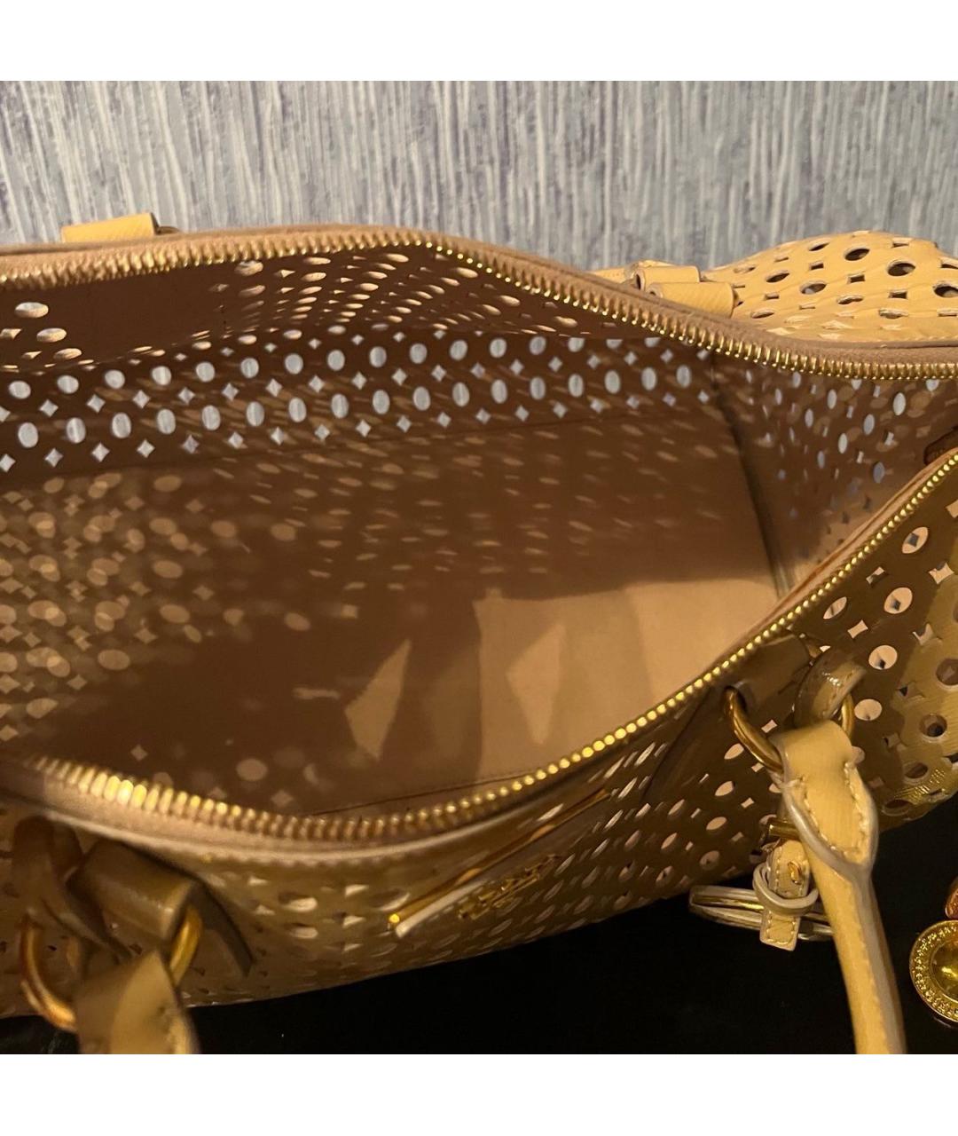 PRADA Бежевая кожаная сумка тоут, фото 4