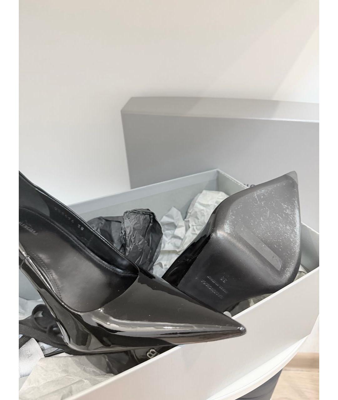 BALENCIAGA Черные туфли из лакированной кожи, фото 5