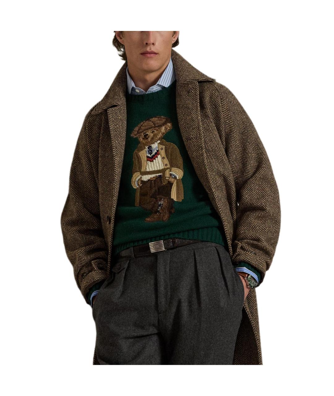 POLO RALPH LAUREN Зеленый шерстяной джемпер / свитер, фото 2